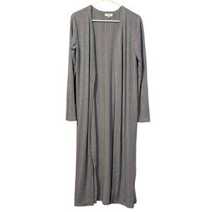 UMGEE Sweater Duster Side Slits Gray Color‎ Ribbed Cardigan Boho Hippie Medium